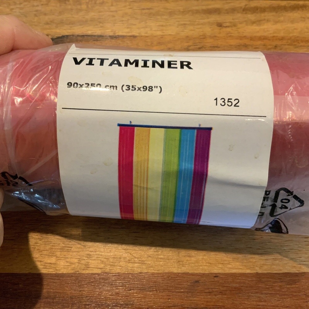 Ikea VITAMINER Rainbow Stripes Door Curtain Plastic‎ Divider Rare New NOS